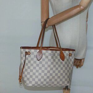 LOUIS VUITTON Damier Azur Neverfull PM Tote Bag N41362 LV Auth 134635